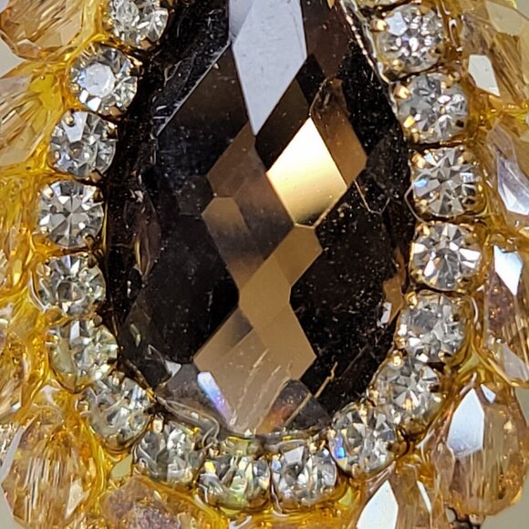 Gold and Black Long Tassel Earrings - Picture 6 of 9